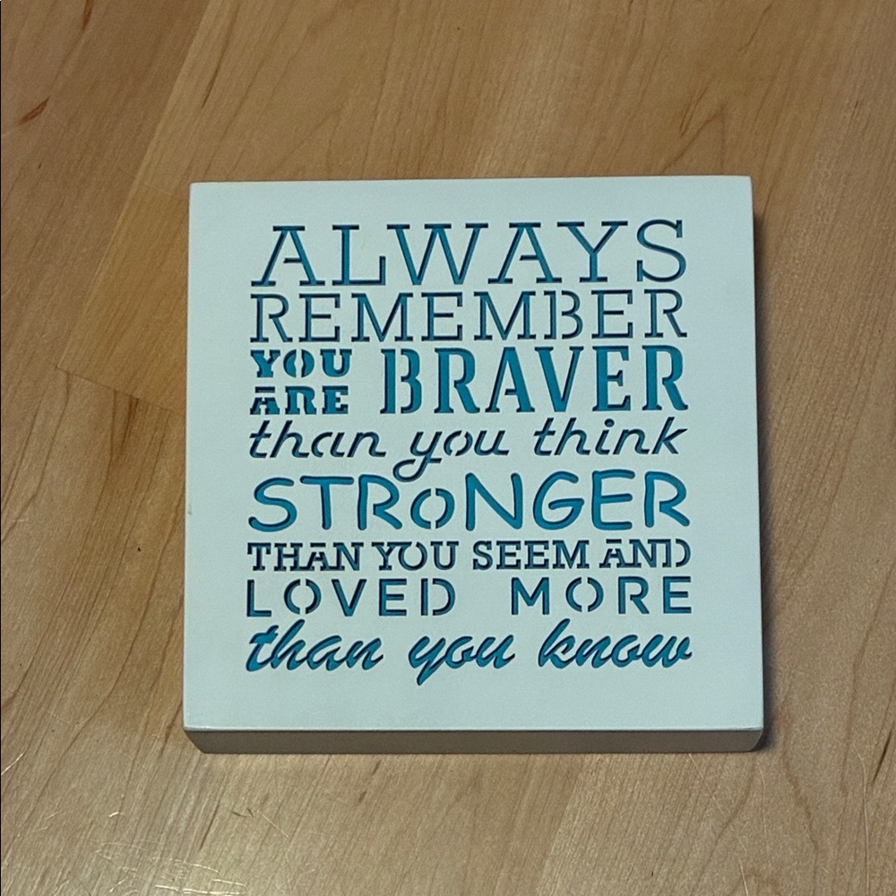 Inspirational Quote Wall Decor - Blue and White